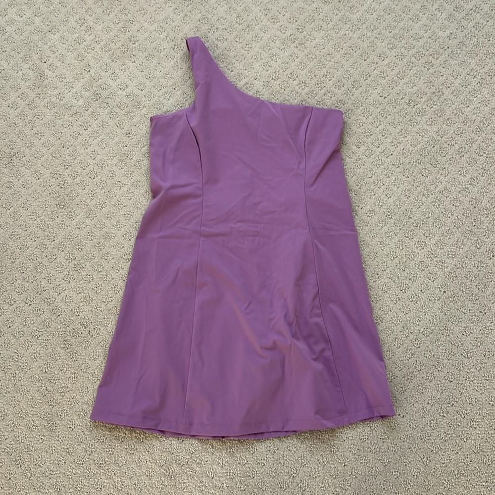 Outdoor Voices one shoulder purple exercise dress